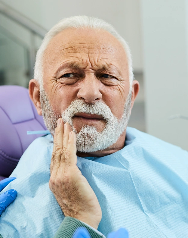 Patient consulting about tooth extraction treatment